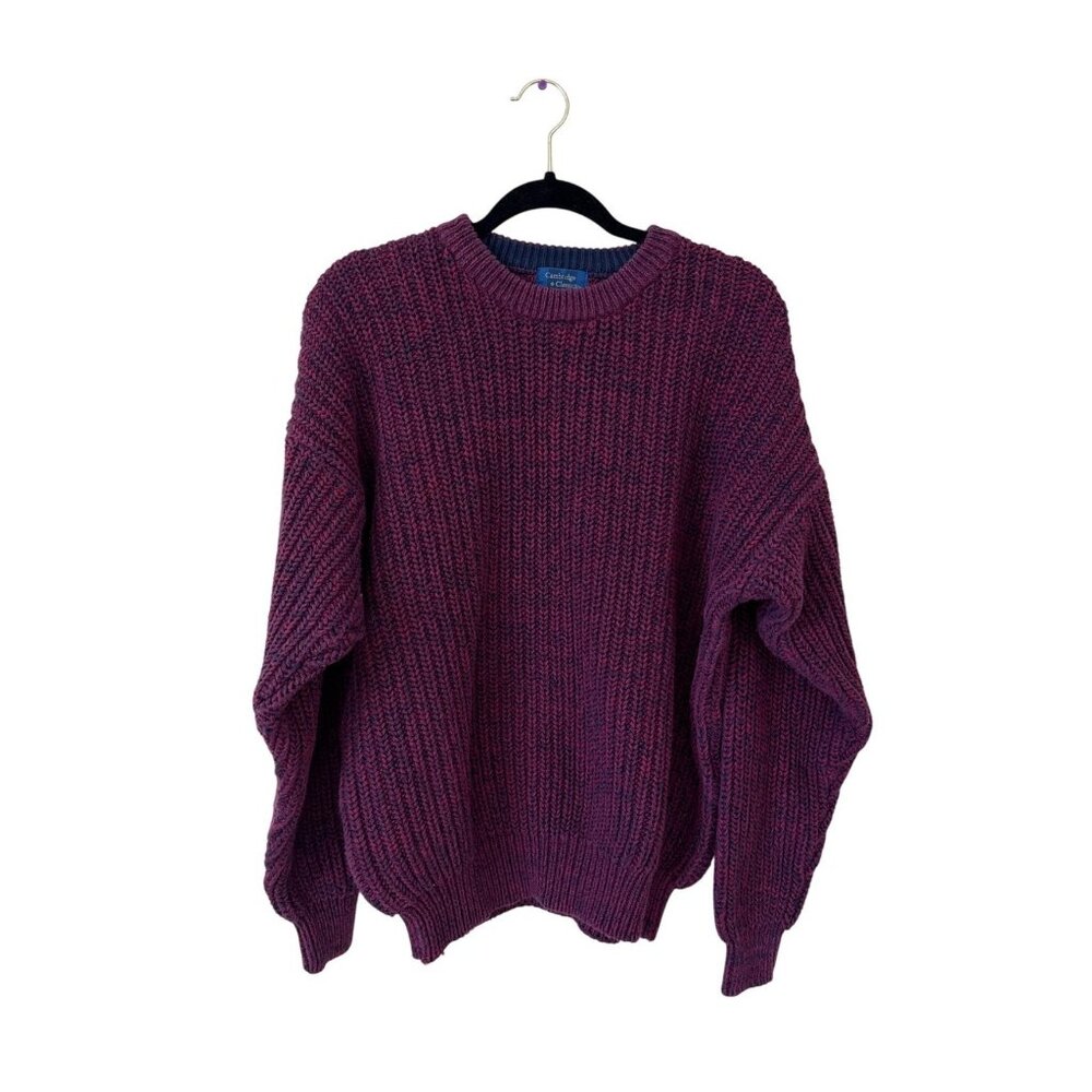 VTG Cambridge Classics Men's 90s Knitted Sweater Size L Heavy Grandpa‎ Grunge